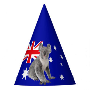 Chapeaux De Fètes Koala avec l'Arrière - plan du drapeau australien
