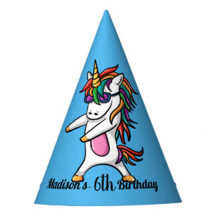 Chapeaux De Fètes La partie bleue aiment un anniversaire de licorne