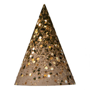 Chapeaux De Fètes La Parties scintillant Brown de l'or étincelante