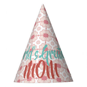 Chapeaux De Fètes La plus grande maman du monde Modèle floral PE