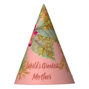 Chapeaux De Fètes La plus grande mère du monde Beauté florale Rose