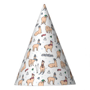 Chapeaux De Fètes Lamas dans le motif de ski de casquettes et