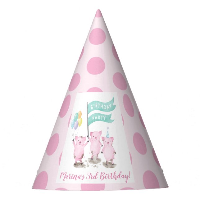 Chapeaux De Fètes L'Anniversaire de enfant de Piggy Rose (Devant)