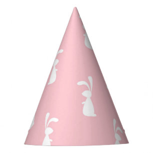 Chapeaux De Fètes Lapin à motif couleur pastel Fond rose Animal de c