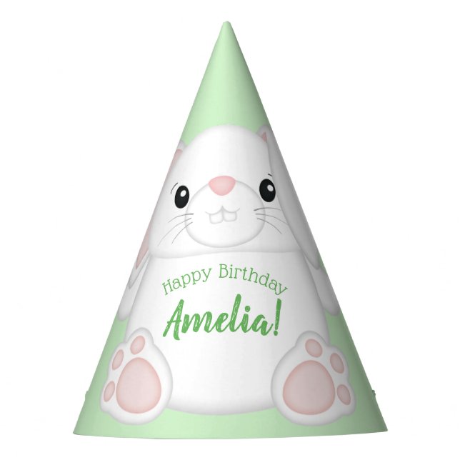 Chapeaux De Fètes Lapin Lapin Fête d'Anniversaire Vert (Devant)