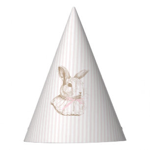 Chapeaux De Fètes Lapin Vintage Rose Certains Lapin a un an