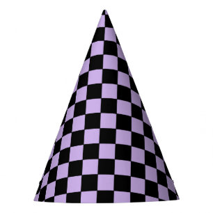 Chapeaux De Fètes Lavande et Noir à Carreaux