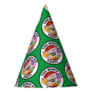 Chapeaux De Fètes Le Casquette du Mince Pie Party (bkgrd vert)