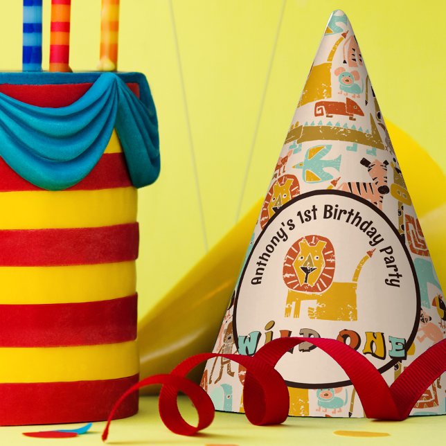 Chapeaux De Fètes Les animaux sauvages de la jungle rétro un premier (Créateur téléchargé)