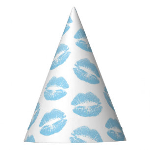 Chapeaux De Fètes Lèvres Bleues, Motif De Lèvres, Bleu, Baiser