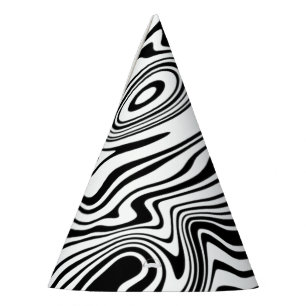 Chapeaux De Fètes Lignes noires et blanches Abstraites - personnalis