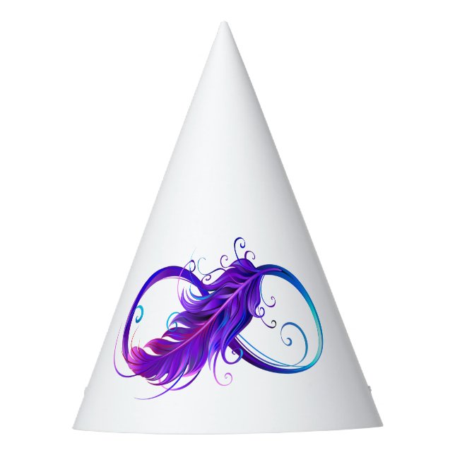 Chapeaux De Fètes L'infini avec plume violette (Devant)