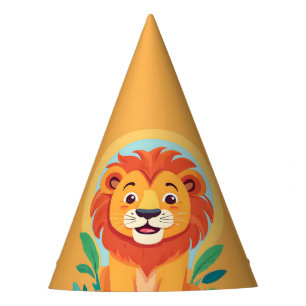 Chapeaux De Fètes Lion mignonne Face safari jungle sauvage fête d'an