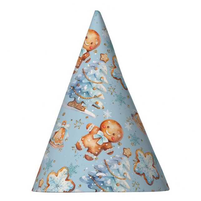 Chapeaux De Fètes Little Cookie Gingerbread man boy blue Birthday (Droite)