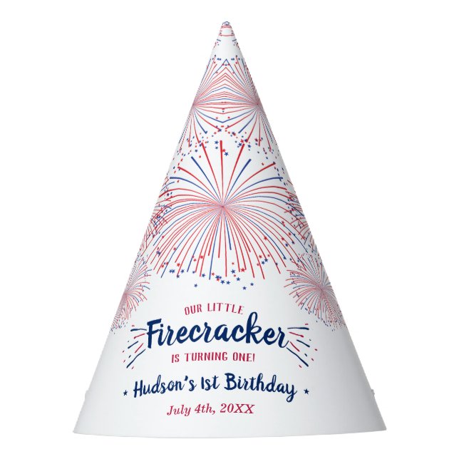 Chapeaux De Fètes Little Firecracker 4 juillet 1er anniversaire (Devant)