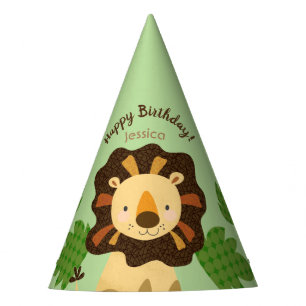 Chapeaux De Fètes Little Lion Nom personnalisé Fête d'anniversaire