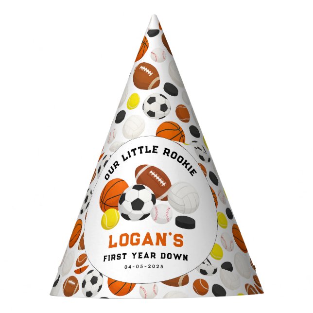 Chapeaux De Fètes Little Rookie Sports 1st Birthday Party | All-Star (Devant)