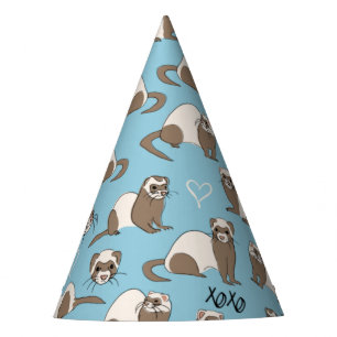 Chapeaux De Fètes Love Ferrets - Casquette de la fête bleue
