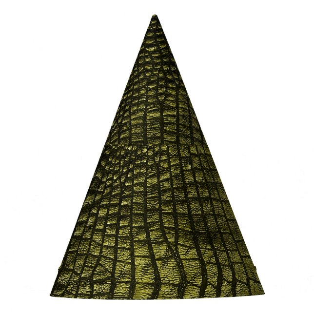 Chapeaux De Fètes Luxueuse texture de peau de crocodile foncé. (Devant)