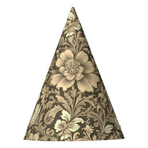 Chapeaux De Fètes Magnifique motif floral sépia vintage