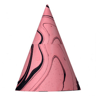 Chapeaux De Fètes Main en marbre rose noir dessinée