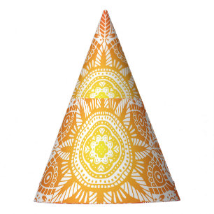 Chapeaux De Fètes Mandala fleuri ornemental : vintage coloré.
