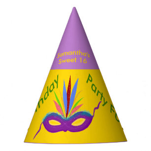Chapeaux De Fètes Masque pourpre de mardi gras de casquettes