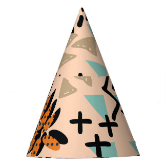 Chapeaux De Fètes Memphis Automne : Motif Feuille géométrique