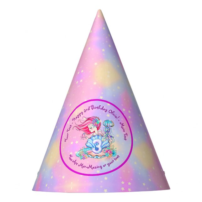 Chapeaux De Fètes Mermaid 3e anniversaire Modifier Modifier Modifier (Devant)