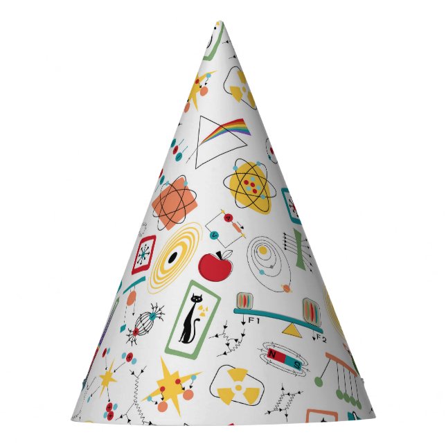 Chapeaux De Fètes Mi-siècle moderne de l'âge atomique STEM Physique  (Devant)