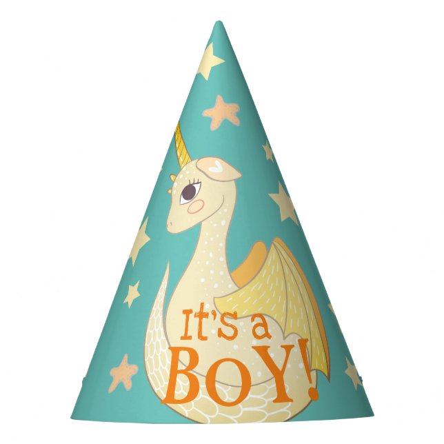 Chapeaux De Fètes Mignon C'est un garçon Anniversaire Dragon Personn (Devant)