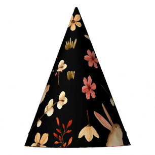 Chapeaux De Fètes Mignons lapins : Motif à main aquarelle