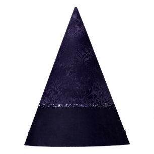 Chapeaux De Fètes Minuit Indigo Romance Satiny Grunge Damask