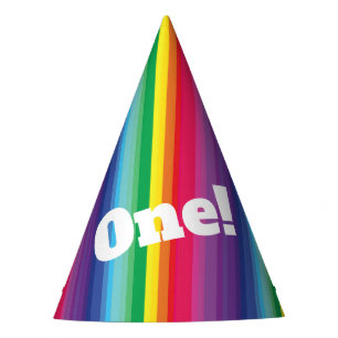 Chapeaux De Fètes Mod Rainbow Colorée 1ère fête d'anniversaire