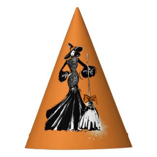 Chapeaux De Fètes mode halloween illustration avec balai