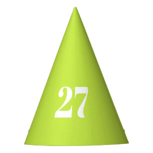 Chapeaux De Fètes Modern lime green custom number fun birthday
