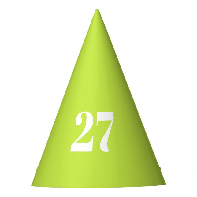 Chapeaux De Fètes Modern lime green custom number fun birthday (Devant)