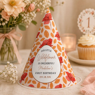 Chapeaux De Fètes Moderne Chic Fleur Sauvage 1er Anniversaire Fille