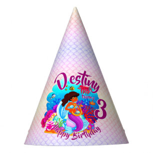 Chapeaux De Fètes Modifier le nom d'âge Mermaid Anniversaire Fête 