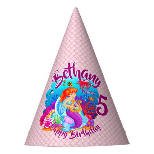 Chapeaux De Fètes Modifier le nom d'âge Mermaid Anniversaire Fête