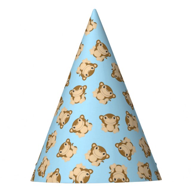 Chapeaux De Fètes Monkey Birthday Party Blue (Devant)