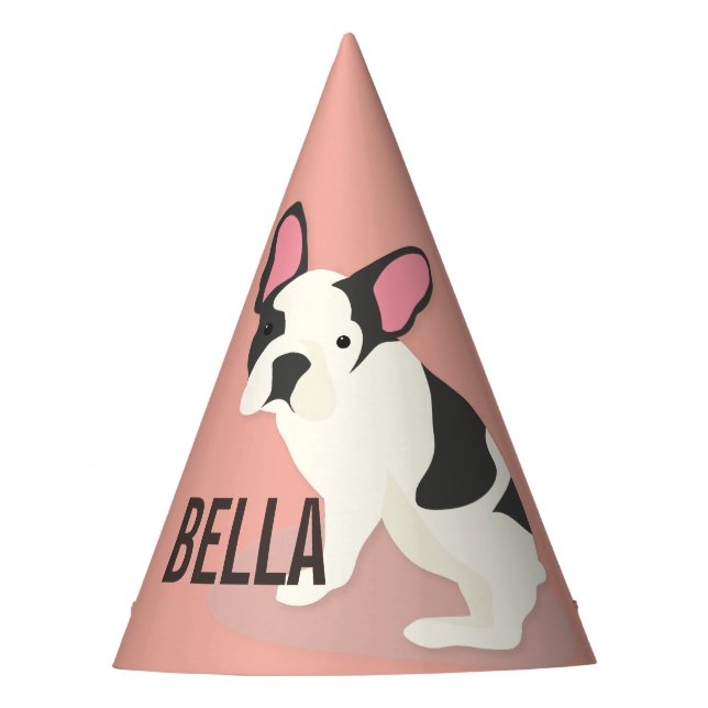 Chapeaux De Fètes Monogramme.Mignonne Chien-taureau français. (Devant)