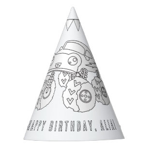 Chapeaux De Fètes Monster Truck Anniversaire - Colorez votre propre
