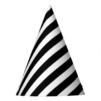 Chapeaux De Fètes motif à bandes diagonales noir et blanc