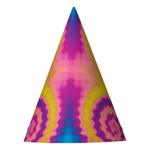 Chapeaux De Fètes Motif amusant de teinture tie dye funky rétro colo