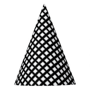 Chapeaux De Fètes Motif Checkered noir et blanc