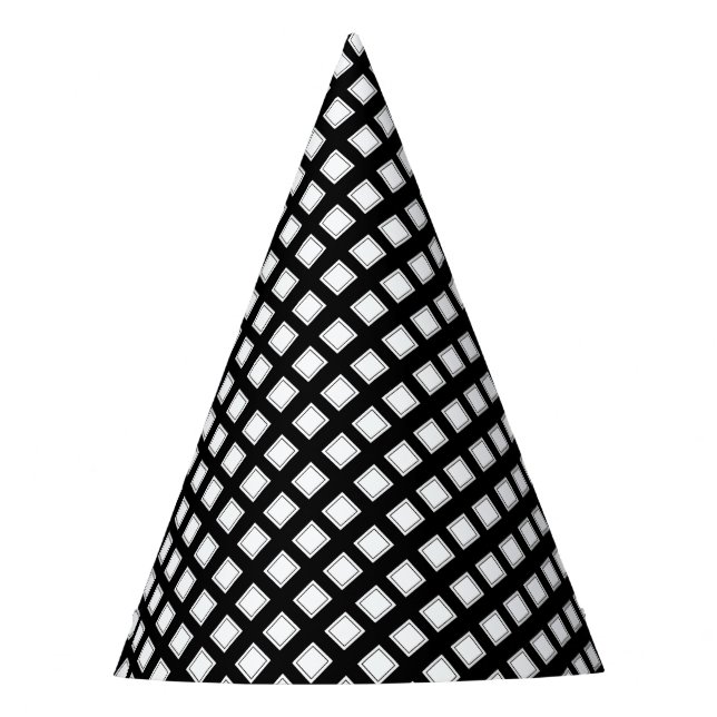 Chapeaux De Fètes Motif Checkered noir et blanc (Devant)