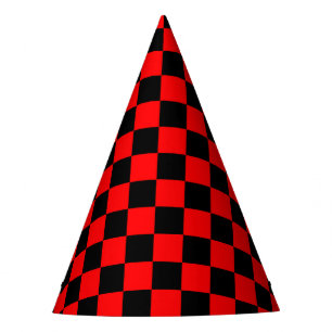 Chapeaux De Fètes Motif chèque À damiers rouge
