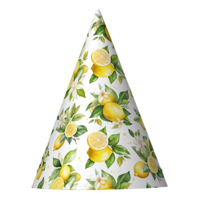 Chapeaux De Fètes Motif citron, Fleurs de citron, Feuilles, Citrus (Devant)