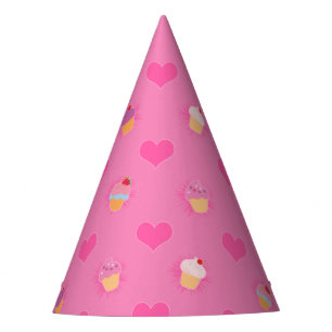 Chapeaux De Fètes Motif Cupcake rose